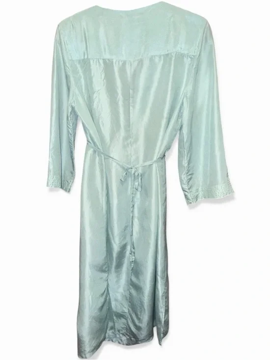 Victoria's Secret Silk Light blue nightgown, flower rhinestones, plunging V-Neck - Picture 2 of 8